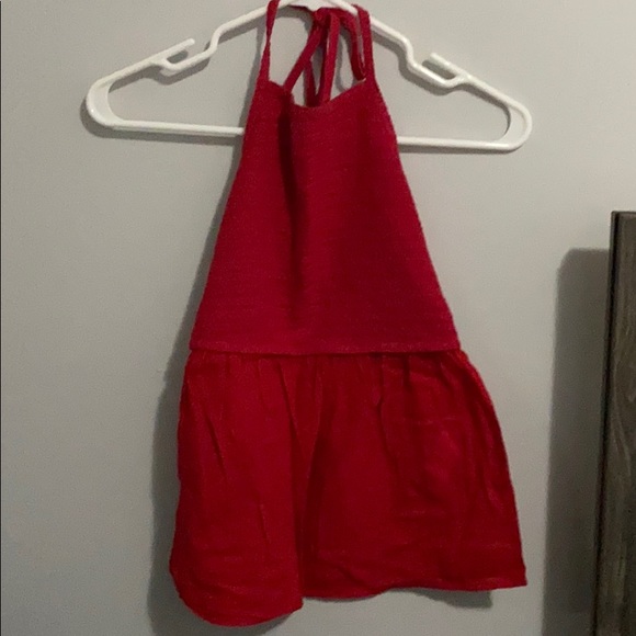 Open back, red, statement piece tank top - Picture 2 of 3